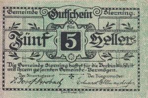 Austria Sierning 5 Heller 20.3.1920- 7.1921 aUNC