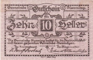 Austria Sierning 10 Heller 20.3.1920- 7.1921 AU/UNC
