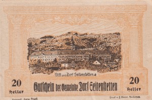 Austria Dorf Seitenstetten 20 Heller 20.12.1920 AU/UNC