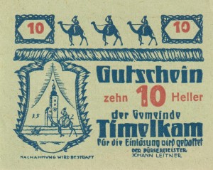 Austria Timelkam 10 Heller 1.4.1920 aUNC