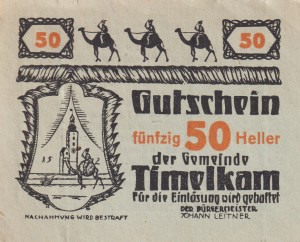 Austria Timelkam 50 Heller 1.4.1920 VF
