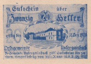 Austria Untergaisbach 20 Heller 29.4.1920-31.12.1920 aUNC