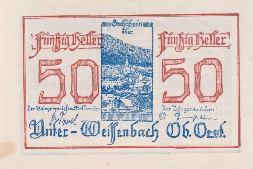 Unterweissenbach 50 Heller 12.5.1920 A.jpg