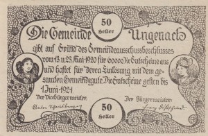 Austria Ungenach 50 Heller 13.5.1920-1.6.1921 aUNC
