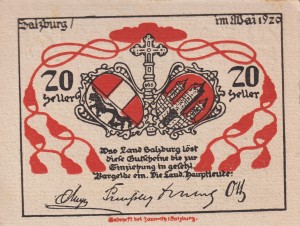 Austria Salzburg 20 Heller 5.1920 AU/UNC