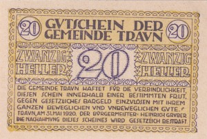 Austria Travn 20 Heller 31.5.1920-31.12.1920 aUNC