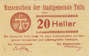 Austria Tulln 20 Heller 30.9.1920 AU/UNC