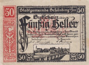 Austria Scharding 50 Heller 30.9.1920 aUNC