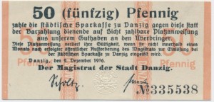 Wolne miasto Gdańsk 50 feningów p-6 1916 Stan -I