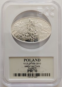 Polska 10 Złotych  KM-733 2010 ECG PR70