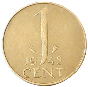 Holandia 1 Cent KM 175 1948 VF