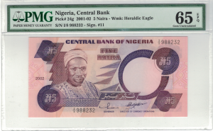 Nigeria 50 Naira P-24g 2001-02 Stan PMG 65