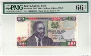 Kenia 100 Shillings P-48e 2010 Stan PMG 66