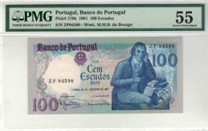 Portugalia 100 Escudos P-178b 1981 Stan PMG 55