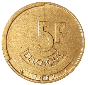 Belgium 5 Francs KM 163 1987 -UNC