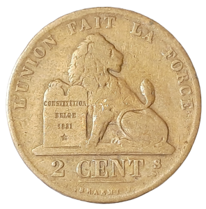 Belgia 2 Centymy KM 4.2 1849 VF