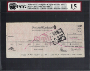 Zimbabwe 100000 Dolarów P-27 2004 Stan PCG 15