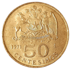 Chile 50 Centesimos KM 196 1971 UNC
