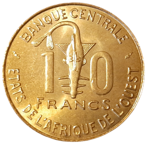 Afryka Zachodnia 10 Franków KM 10 1990 UNC