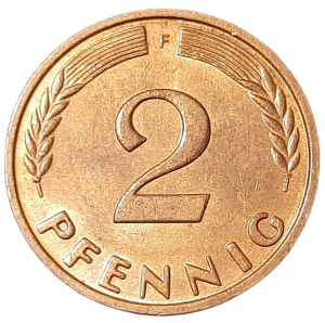 Niemcy 2 Fenigi KM 106 1965F UNC