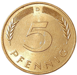 Niemcy 5 Fenigów KM 107 1979D UNC