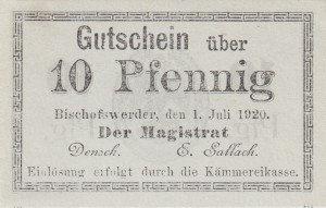Biskupiec 10 Pfennig 1.07.1920 UNC