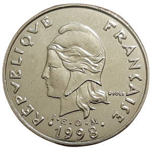 Polinezja Francuska 20 Franków KM 9 1998 UNC