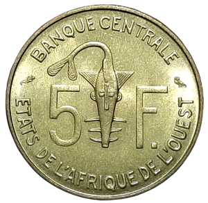 Afryka Zachodnia 5 Franków KM 2a 1972 UNC