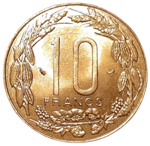 Afryka Centralna 10 Franków KM 9 1996 UNC
