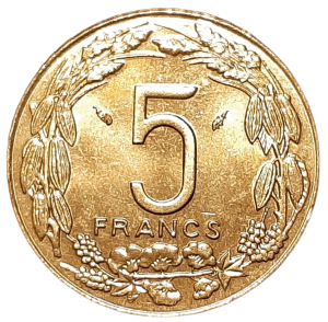 Afryka Centralna 5 Franków KM 7 1992 UNC