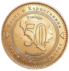 Bośnia i Hercegowina 50 Fenigów KM 117 1998 UNC