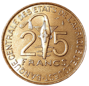 Afryka Zachodnia 25 Franków KM 9 1980 UNC