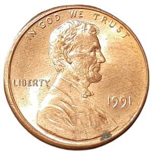 Stany Zjednoczone 1 Cent KM 201b 1991 -UNC