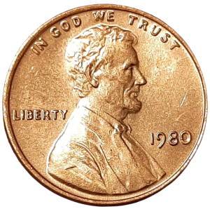 Stany Zjednoczone 1 Cent KM 201 1980 UNC