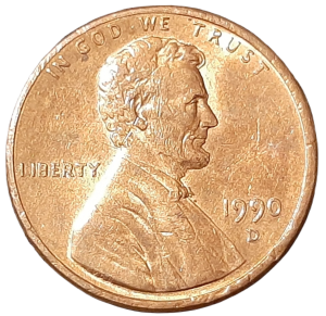 Stany Zjednoczone 1 Cent KM 201b 1990D -UNC