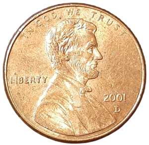 Stany Zjednoczone 1 Cent KM 201b 2001D UNC