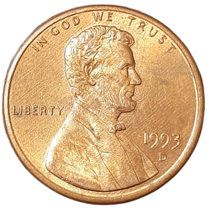 Stany Zjednoczone 1 Cent KM 201b 1993D -UNC