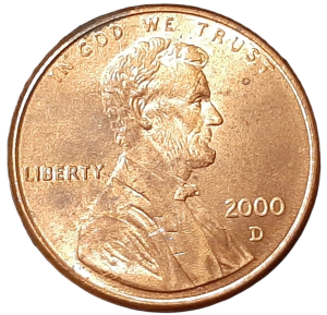 Stany Zjednoczone 1 Cent KM 201b 2000D UNC