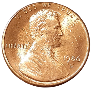 Stany Zjednoczone 1 Cent KM 201b 1986D UNC