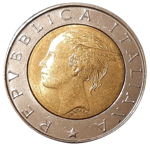 Włochy 500 Lirów KM 193 1998 UNC