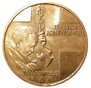 Polska 2 Złote KM 465 25 lat Pontyfikatu Jana Pawła II 2003 UNC