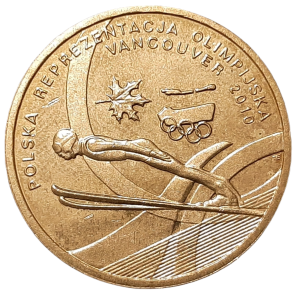 Polska 2 Złote KM 715 Polska Reprezentacja Olimpijska Vancouver 2010 UNC