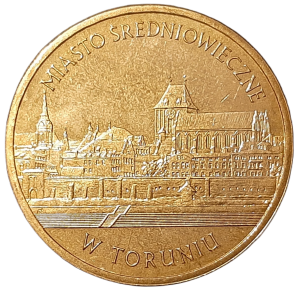 Polska 2 Złote KM 622 Miasto Średniowieczne w Toruniu 2007 UNC