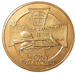Polska 2 Złote KM 558 60 rocznica zakończenia II Wojny Światowej  2005 UNC