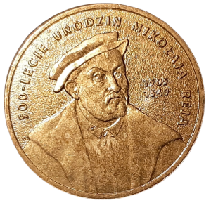 Polska 2 Złote KM 608 500 rocznica urodzin Mikołaja Reja 2005 UNC