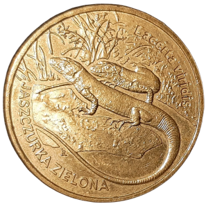 Polska 2 Złote KM 678 Jaszczurka Zielona 2009 UNC