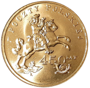 Polska 2 Złote KM 656 450 lat Poczty Polskiej 2008 UNC