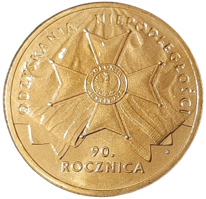 Polska 2 Złote KM 650 90 rocznica odzyskania niepodległości 2008 UNC