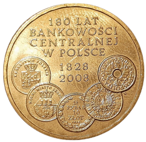 Polska 2 Złote KM 675 180 lat Bankowości Centralnej w Polsce 2009 UNC