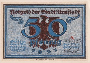 Arnstadt 50 Pf G-43.3a 1921 VF A
